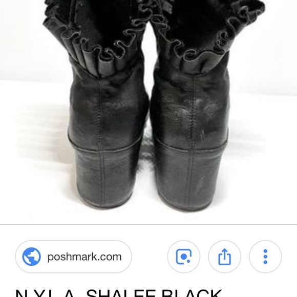 COPY - COPY - COPY - Shalee Black NYLA leather ankle booties si…ref g - Picture 6 of 8
